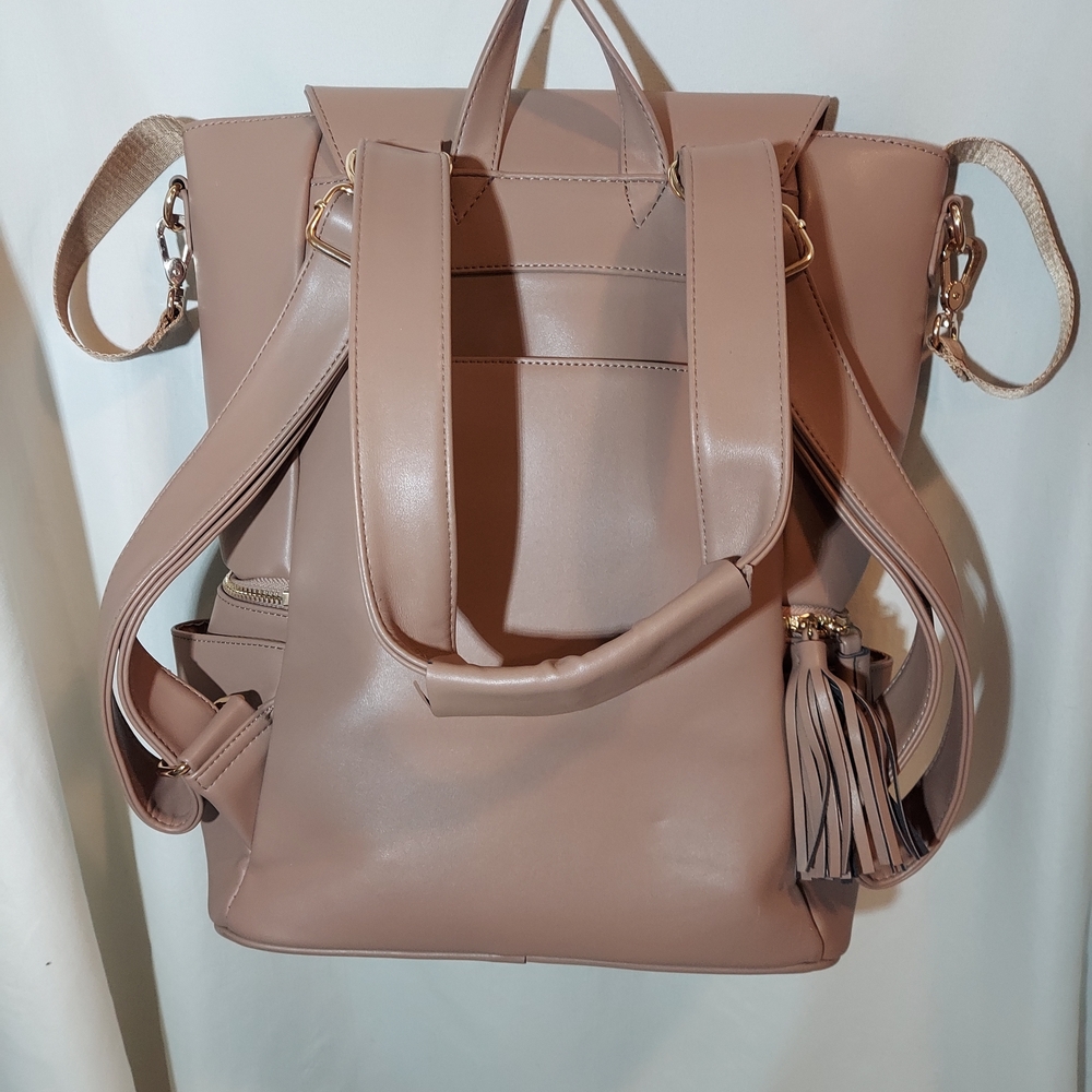 Hollis Blush Pink Faux Leather Full Size Diaper Bag EUC - Picture 2 of 12